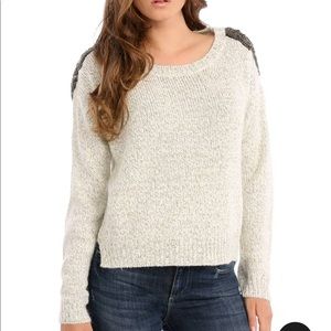 New Guess Maria Sweater embellished shoulder M